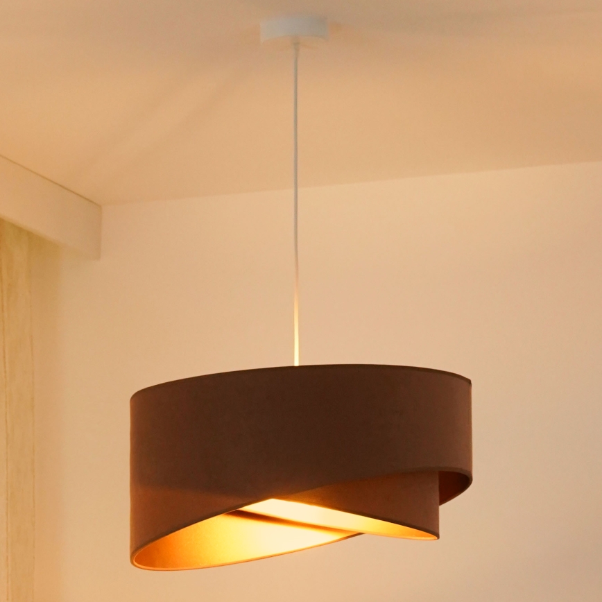 Brilagi - LED luster na sajli LYRA 1xE27/15W/230V braon/zlatna