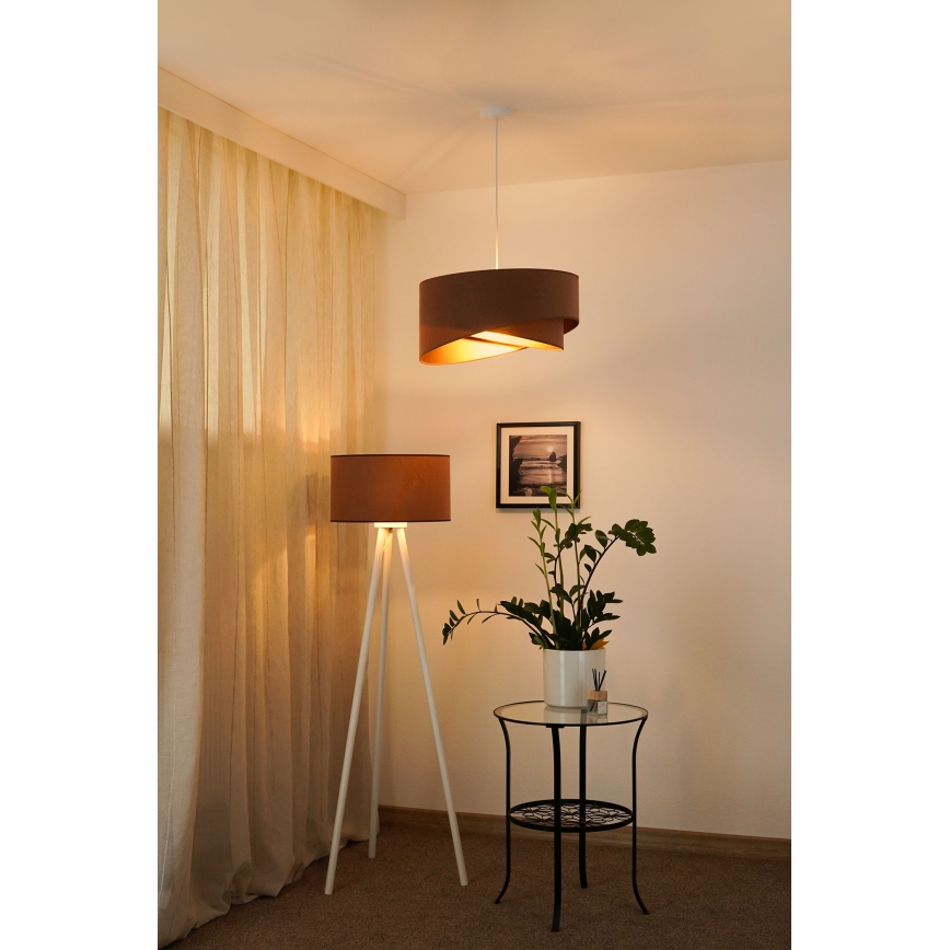 Brilagi - LED luster na sajli LYRA 1xE27/15W/230V braon/zlatna