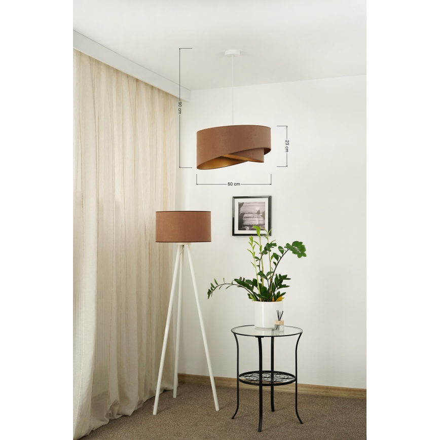 Brilagi - LED luster na sajli LYRA 1xE27/15W/230V braon/zlatna