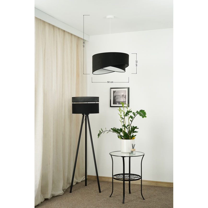 Brilagi - LED luster na sajli LYRA 1xE27/15W/230V crna/bela