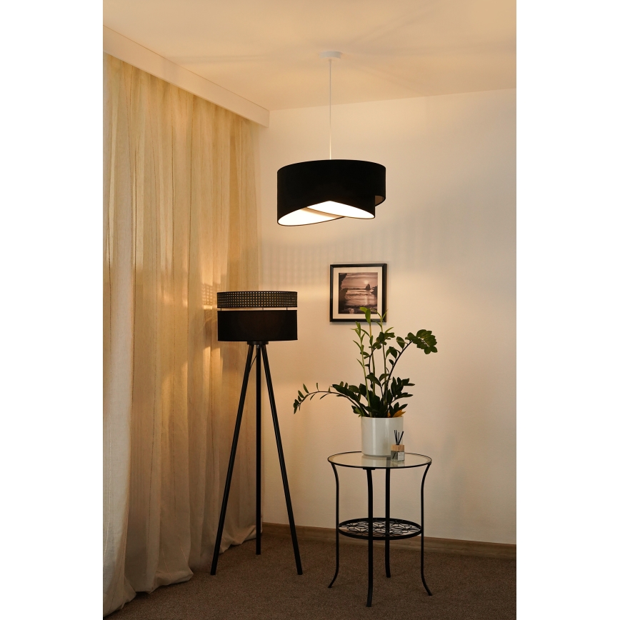 Brilagi - LED luster na sajli LYRA 1xE27/15W/230V crno/bela