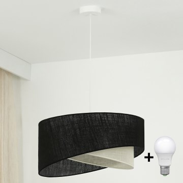Brilagi - LED luster na sajli LYRA 1xE27/15W/230V crno/kremasta