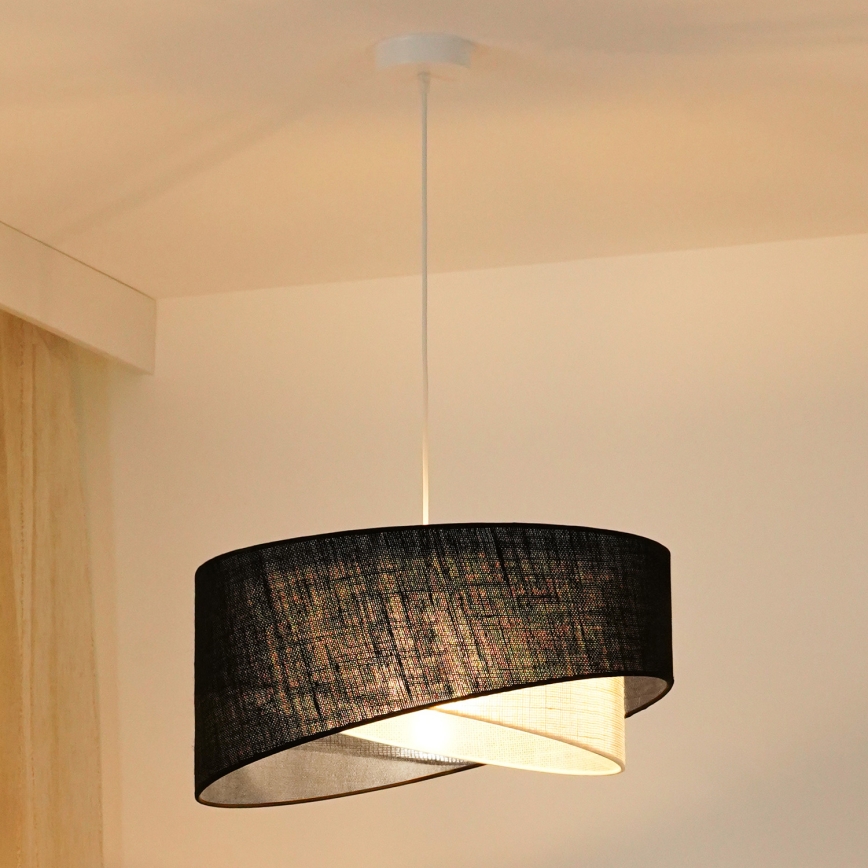 Brilagi - LED luster na sajli LYRA 1xE27/15W/230V crno/kremasta