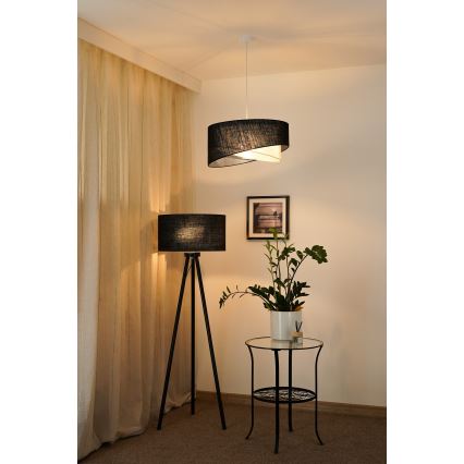 Brilagi - LED luster na sajli LYRA 1xE27/15W/230V crno/kremasta