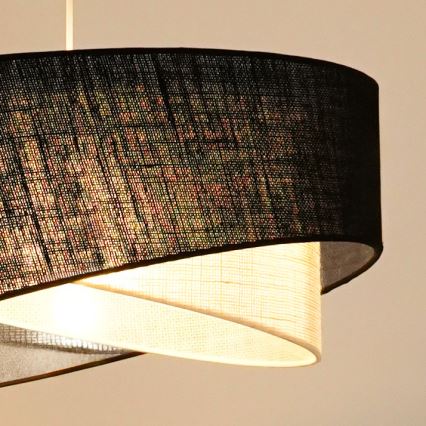 Brilagi - LED luster na sajli LYRA 1xE27/15W/230V crno/kremasta