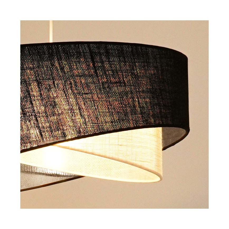 Brilagi - LED luster na sajli LYRA 1xE27/15W/230V crno/kremasta