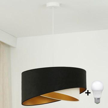 Brilagi - LED luster na sajli LYRA 1xE27/15W/230V crno/kremasta/zlatna