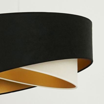 Brilagi - LED luster na sajli LYRA 1xE27/15W/230V crno/kremasta/zlatna