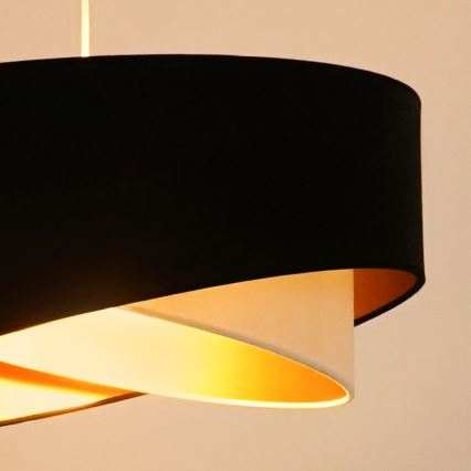 Brilagi - LED luster na sajli LYRA 1xE27/15W/230V crno/kremasta/zlatna