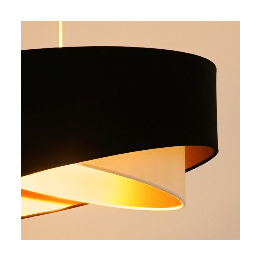 Brilagi - LED luster na sajli LYRA 1xE27/15W/230V crno/kremasta/zlatna