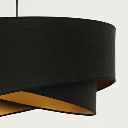 Brilagi - LED luster na sajli LYRA 1xE27/15W/230V crno/zlatna