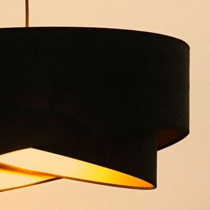 Brilagi - LED luster na sajli LYRA 1xE27/15W/230V crno/zlatna
