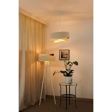 Brilagi - LED luster na sajli LYRA 1xE27/15W/230V krem/bela