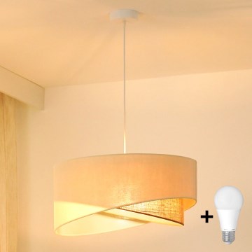 Brilagi - LED luster na sajli LYRA 1xE27/15W/230V krem/bež