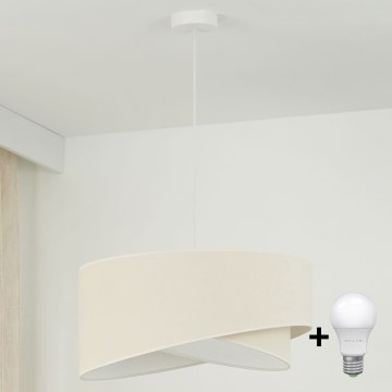 Brilagi - LED luster na sajli LYRA 1xE27/15W/230V kremasta/bela