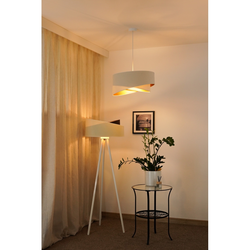 Brilagi - LED luster na sajli LYRA 1xE27/15W/230V kremasta/bela