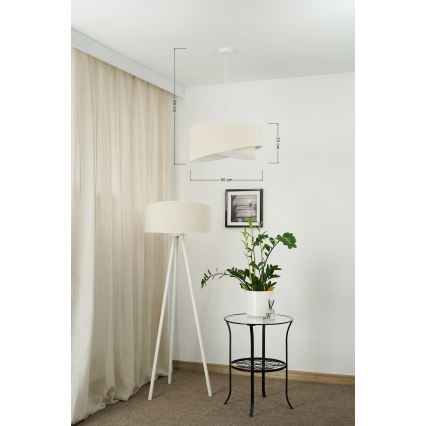Brilagi - LED luster na sajli LYRA 1xE27/15W/230V kremasta/bela