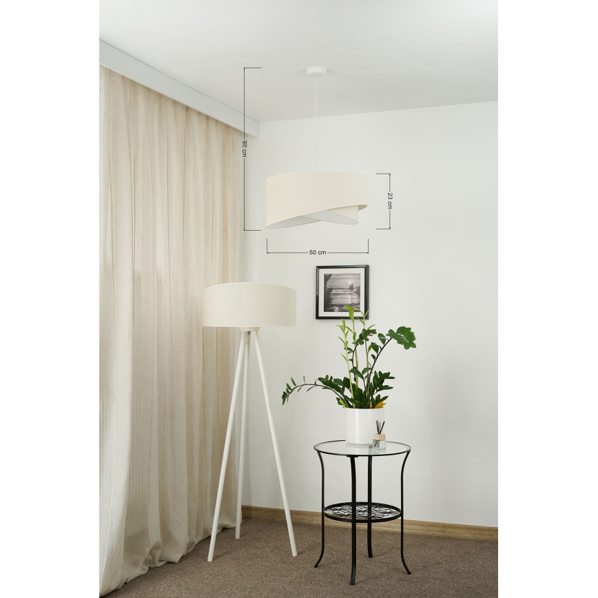 Brilagi - LED luster na sajli LYRA 1xE27/15W/230V kremasta/bela