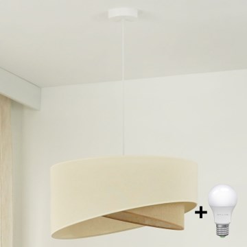 Brilagi - LED luster na sajli LYRA 1xE27/15W/230V kremasta/bež