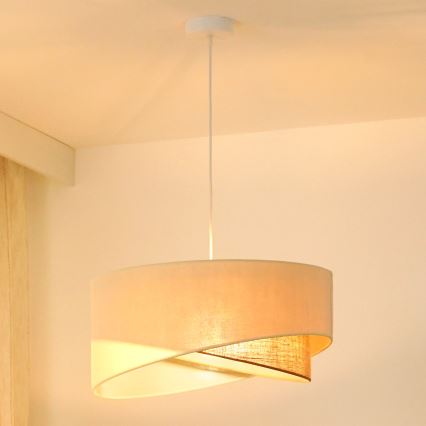 Brilagi - LED luster na sajli LYRA 1xE27/15W/230V kremasta/bež