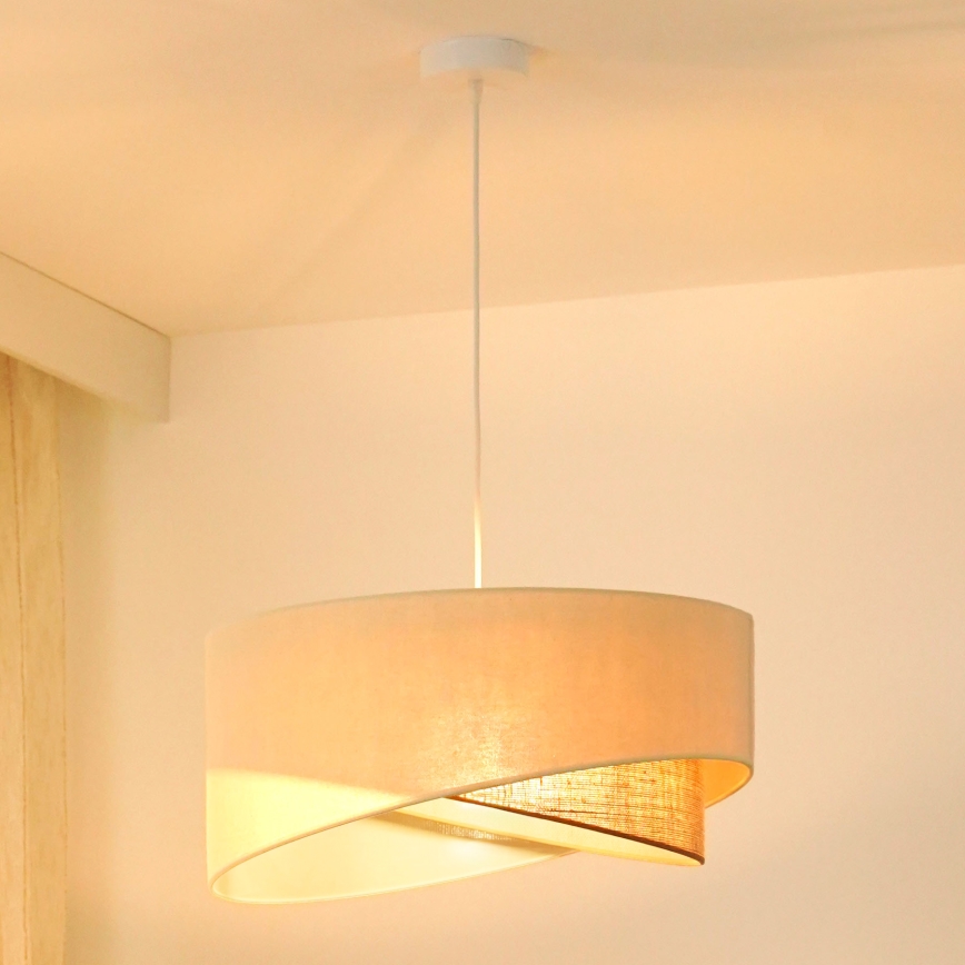 Brilagi - LED luster na sajli LYRA 1xE27/15W/230V kremasta/bež