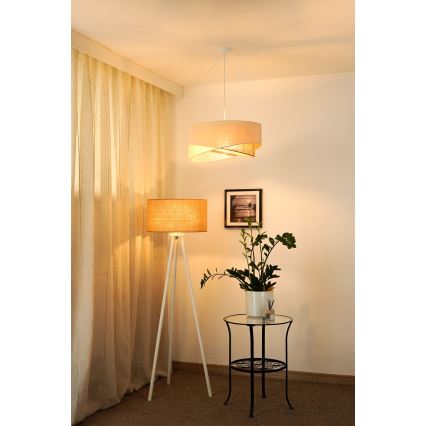 Brilagi - LED luster na sajli LYRA 1xE27/15W/230V kremasta/bež