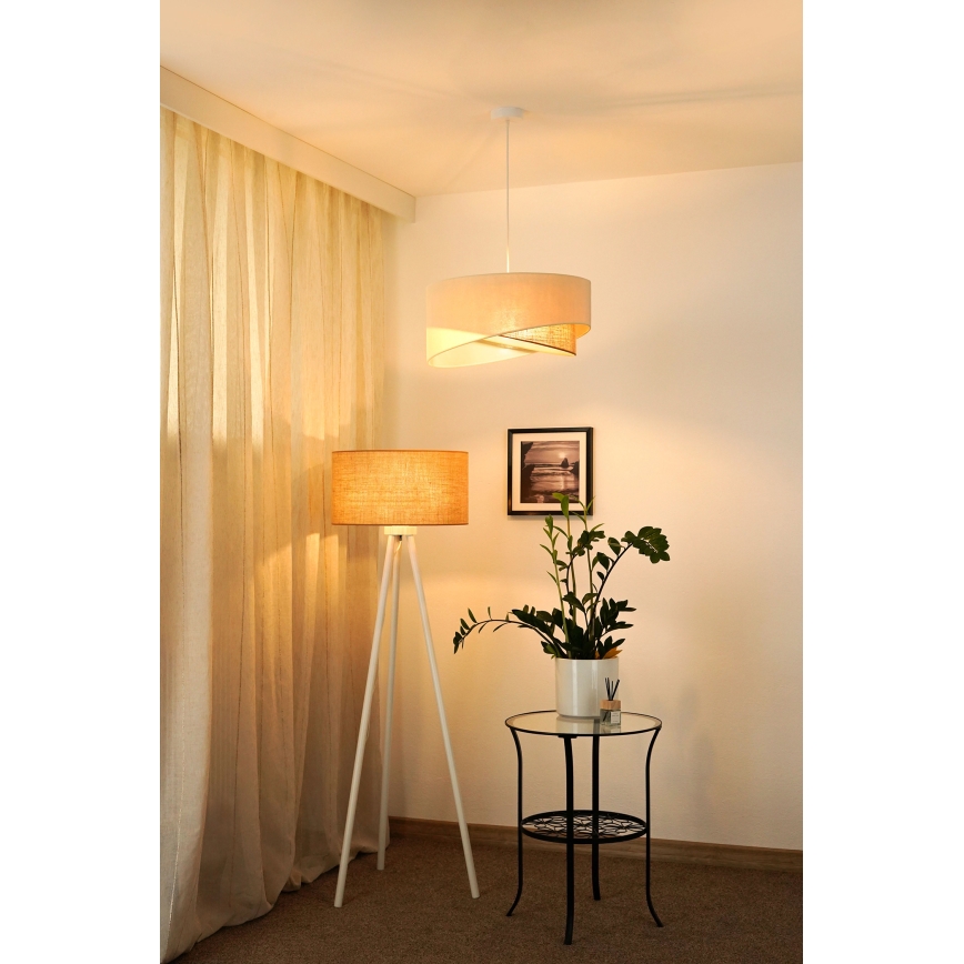Brilagi - LED luster na sajli LYRA 1xE27/15W/230V kremasta/bež