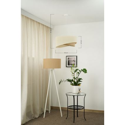 Brilagi - LED luster na sajli LYRA 1xE27/15W/230V kremasta/bež