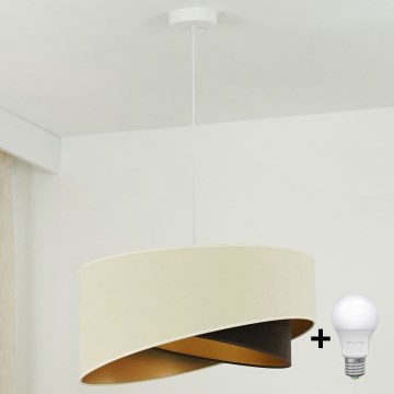 Brilagi - LED luster na sajli LYRA 1xE27/15W/230V kremasta/crno/zlatna