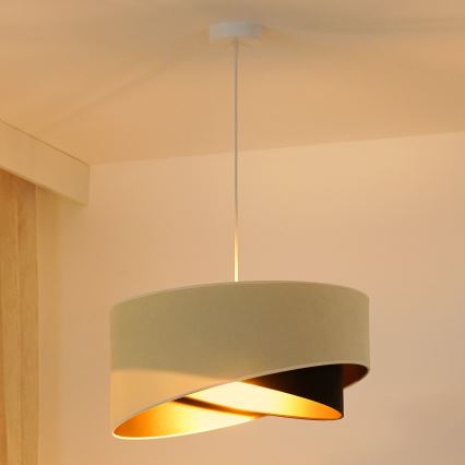 Brilagi - LED luster na sajli LYRA 1xE27/15W/230V kremasta/crno/zlatna