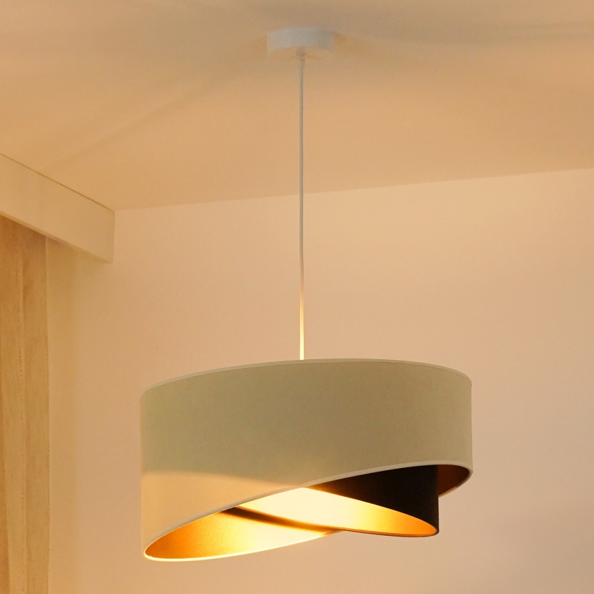 Brilagi - LED luster na sajli LYRA 1xE27/15W/230V kremasta/crno/zlatna
