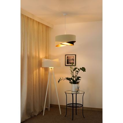Brilagi - LED luster na sajli LYRA 1xE27/15W/230V kremasta/crno/zlatna
