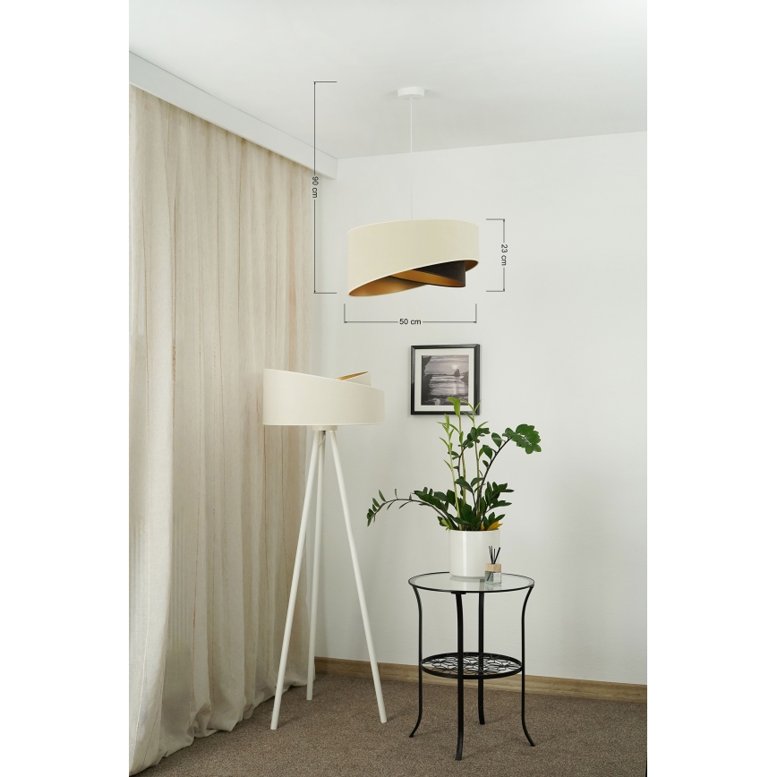 Brilagi - LED luster na sajli LYRA 1xE27/15W/230V kremasta/crno/zlatna