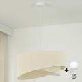 Brilagi - LED luster na sajli LYRA 1xE27/15W/230V kremasta