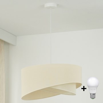 Brilagi - LED luster na sajli LYRA 1xE27/15W/230V kremasta