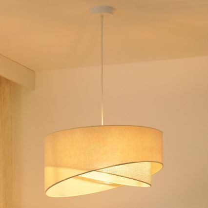Brilagi - LED luster na sajli LYRA 1xE27/15W/230V kremasta