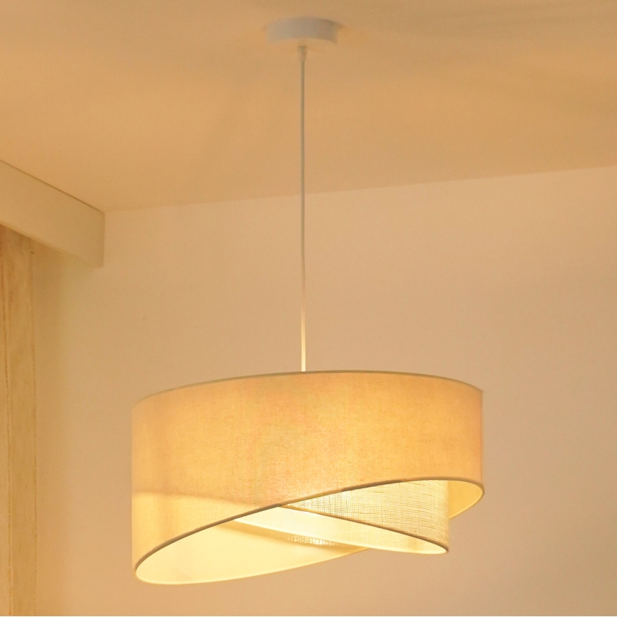 Brilagi - LED luster na sajli LYRA 1xE27/15W/230V kremasta