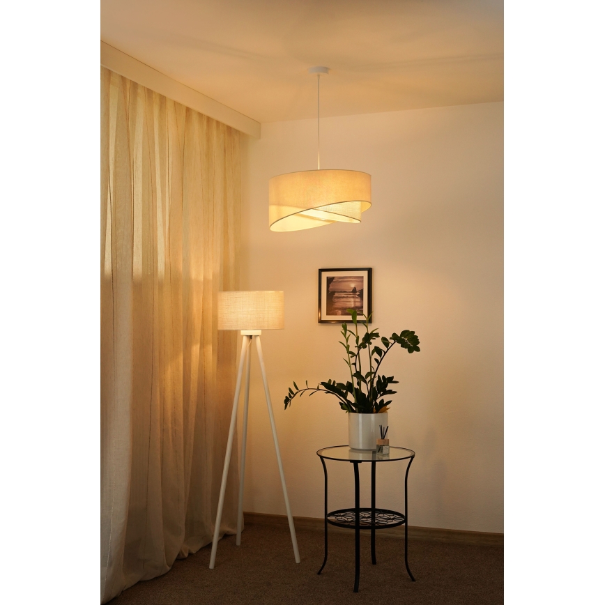Brilagi - LED luster na sajli LYRA 1xE27/15W/230V kremasta