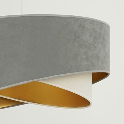 Brilagi - LED luster na sajli LYRA 1xE27/15W/230V siva/krem/zlatna