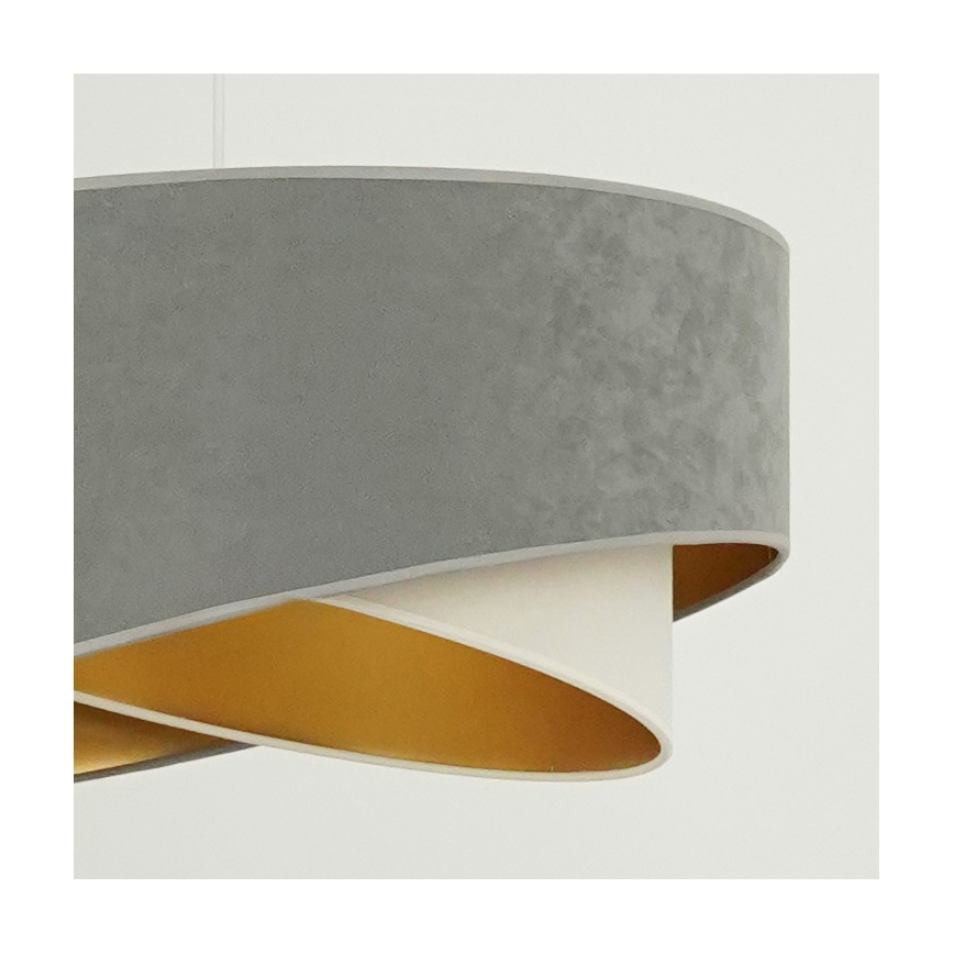 Brilagi - LED luster na sajli LYRA 1xE27/15W/230V siva/krem/zlatna