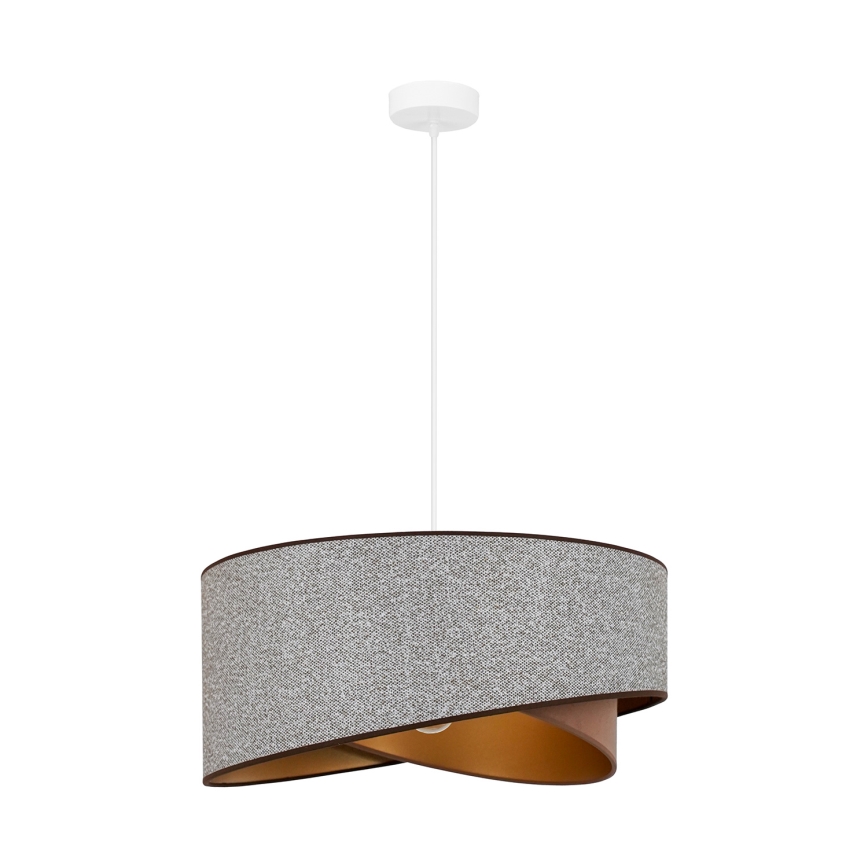 Brilagi - LED luster na sajli LYRA 1xE27/15W/230V siva/krem/zlatna