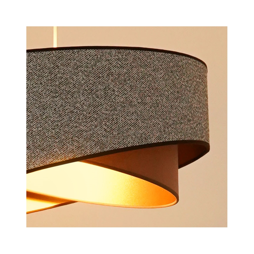 Brilagi - LED luster na sajli LYRA 1xE27/15W/230V siva/krem/zlatna