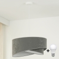 Brilagi - LED luster na sajli LYRA 1xE27/15W/230V sivo/bela