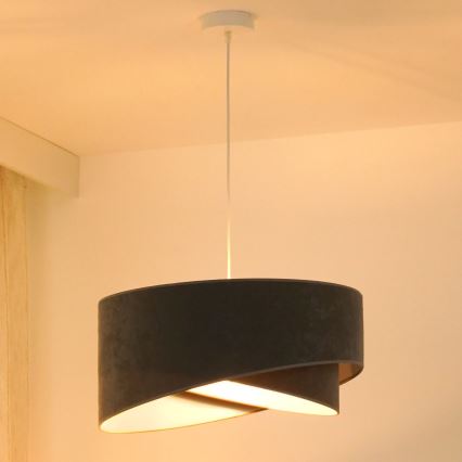 Brilagi - LED luster na sajli LYRA 1xE27/15W/230V sivo/bela