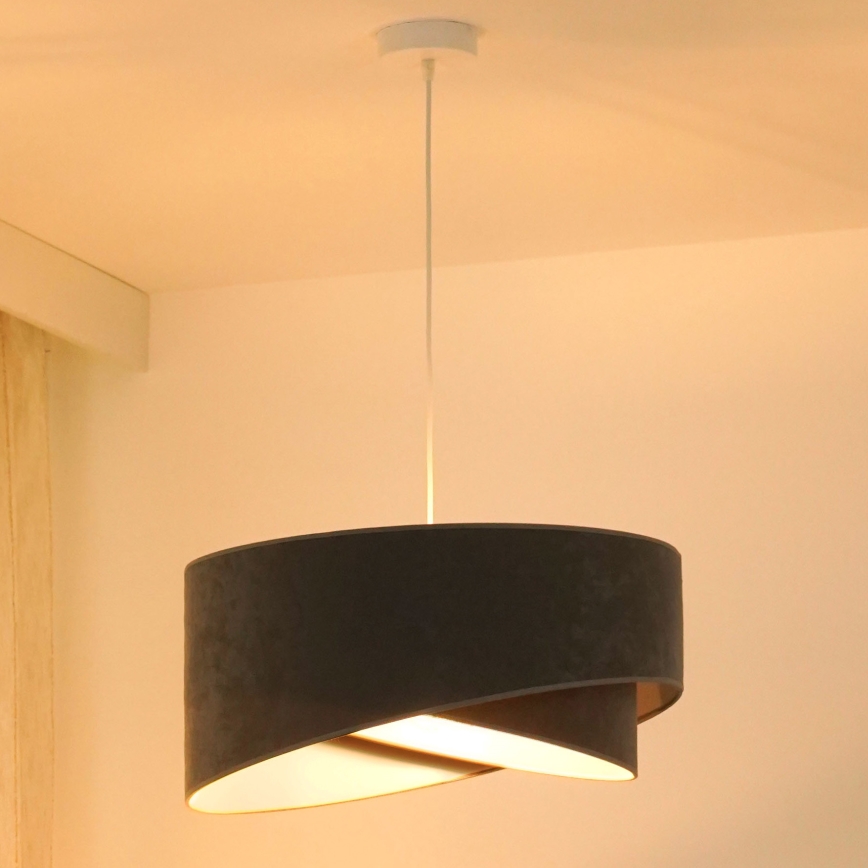 Brilagi - LED luster na sajli LYRA 1xE27/15W/230V sivo/bela