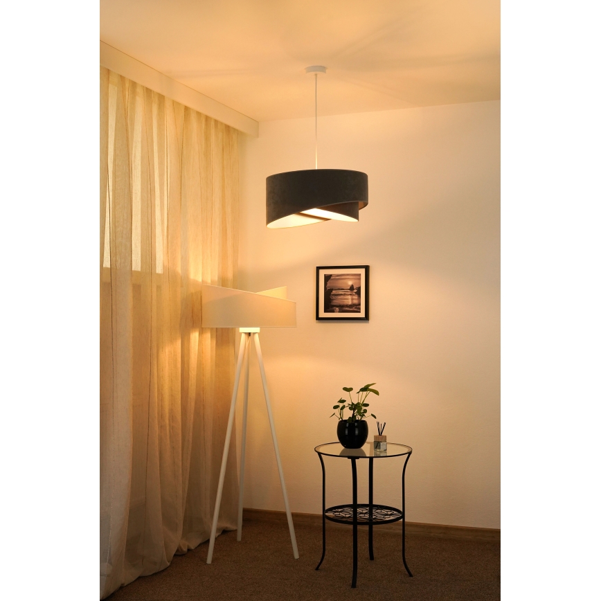 Brilagi - LED luster na sajli LYRA 1xE27/15W/230V sivo/bela