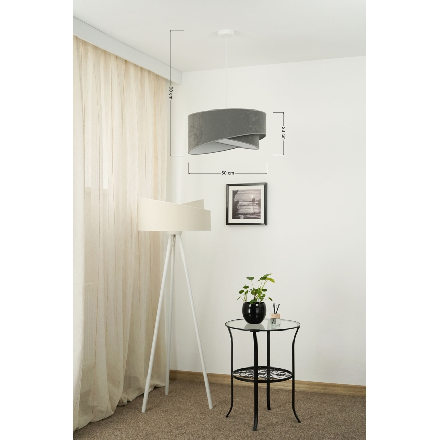 Brilagi - LED luster na sajli LYRA 1xE27/15W/230V sivo/bela
