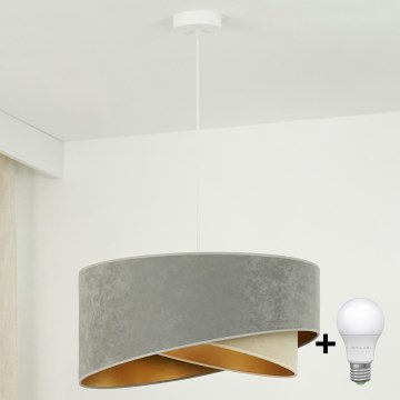 Brilagi - LED luster na sajli LYRA 1xE27/15W/230V sivo/bež/zlatna
