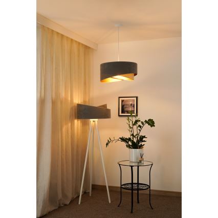 Brilagi - LED luster na sajli LYRA 1xE27/15W/230V sivo/bež/zlatna