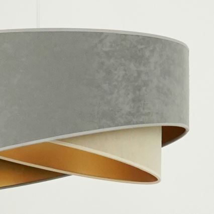 Brilagi - LED luster na sajli LYRA 1xE27/15W/230V sivo/bež/zlatna